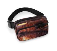 Fanny Pack for Women Men Belt Bag with Adjustable Strap Halloween Night Waist Pack for Everyday, Rome Sunset, 20x13cm
