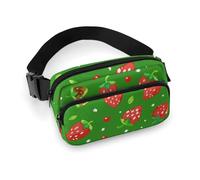 Fanny Pack for Women Men Belt Bag with Adjustable Strap Novelty Boho Abstract Flowers Waist Pack for Everyday, Green Style Pattern, 20x13cm