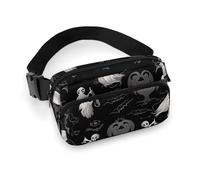 Fanny Pack for Women Men Belt Bag with Adjustable Strap Novelty Boho Abstract Flowers Waist Pack for Everyday, Halloween Goth, 20x13cm