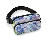Fanny Pack for Women Men Belt Bag with Adjustable Strap Novelty Boho Abstract Flowers Waist Pack for Everyday, Hydrangea Watercolor, 20x13cm