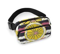 Fanny Pack for Women Men Belt Bag with Adjustable Strap Novelty Boho Abstract Flowers Waist Pack for Everyday, Yellow Lemon Slices, 20x13cm