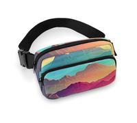 Fanny Pack for Women Men Belt Bag with Adjustable Strap Orange Red Phoenix Waist Pack for Everyday, Color Mountain Gradient, 20x13cm