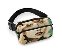 Fanny Pack for Women Men Belt Bag with Adjustable Strap Orange Red Phoenix Waist Pack for Everyday, Colorful Portrait, 20x13cm