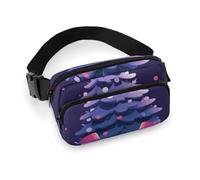 Fanny Pack for Women Men Belt Bag with Adjustable Strap Orange Red Phoenix Waist Pack for Everyday, Two Snowmen and Ribbon, 20x13cm
