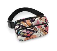Fanny Pack for Women Men Belt Bag with Adjustable Strap Pink Panda Cotton Waist Pack for Everyday, Makeup Theme Pattern, 20x13cm