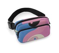 Fanny Pack for Women Men Belt Bag with Adjustable Strap Pink Panda Cotton Waist Pack for Everyday, Yin Yang Pattern, 20x13cm