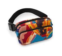 Fanny Pack for Women Men Belt Bag with Adjustable Strap Red Ladybug Waist Pack for Everyday, Hot Air colorful Balloons, 20x13cm
