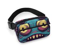 Fanny Pack for Women Men Belt Bag with Adjustable Strap Steam Locomotive Train Waist Pack for Everyday, Love Music Monster, 20x13cm