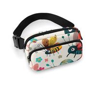 Fanny Pack for Women Men Belt Bag with Adjustable Strap Sunflowers Waist Pack for Everyday, Cartoon Small Insect, 20x13cm