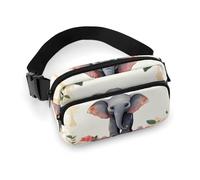 Fanny Pack for Women Men Belt Bag with Adjustable Strap The Eiffel Tower Waist Pack for Everyday, Lucky Elephant, 20x13cm