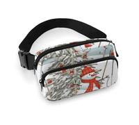 Fanny Pack for Women Men Belt Bag with Adjustable Strap Two Colored Parrots Waist Pack for Everyday, Skiing Christmas tree, 20x13cm
