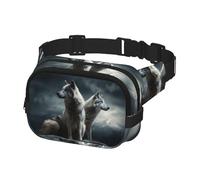 Fanny Pack for Women Men Belt Bag wolf at night Waist Bags With Adjustable Straps Chest Bag Travel Crossbody Purse, Black, One Size