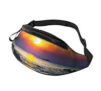 Fanny Pack for Women Men Colorful Sun Over The Sea Waves Hands-Free Waist Bag Purse Walking The Dog Bum Bag