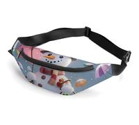 Fanny Pack for Women Men Colorful Umbrella Waist Pack Everywhere Belt Bag Sports Waist Bag with Adjustable Strap Fashion Hip Bum Bag for Traveling Running Workout, white, 14.2x5.9 Inches