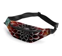 Fanny Pack for Women Men Dahlia Flower Waist Pack Everywhere Belt Bag Sports Waist Bag with Adjustable Strap Fashion Hip Bum Bag for Traveling Running Workout, white, 14.2x5.9 Inches