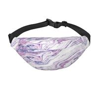 Fanny Pack for Women & Men Dark Purple Texture Marble Sport Waist Bag with Adjustable Belt Hands Free Waterproof Lightweight Crossbody Shoulder Bag Purse for Camping Travel, Carry All Phones Wallet