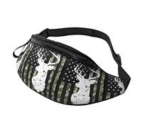 Fanny Pack for Women Men Deer Camo Camouflage Hunting Workout Waist Bag Purse Gym Belt Bag