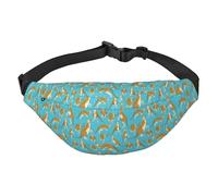 Fanny Pack for Women & Men Funny Cartoon Kangaroo Zoo Sport Waist Bag with Adjustable Belt Hands Free Waterproof Lightweight Crossbody Shoulder Bag Purse for Camping Travel, Carry All Phones Wallet