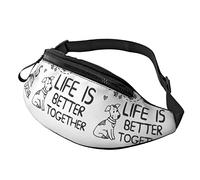Fanny Pack for Women Men Life is Better with A Rescue Dog Zipper Waist Bag Purse Walking Belt Bag