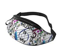 Fanny Pack for Women Men Music is My Life Workout Waist Bag Purse Exercising Belt Bag