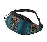 Fanny Pack for Women Men Owl in Blue and Orange Colors Hip Waist Bag Purse Camping Bum Bag