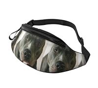 Fanny Pack for Women Men Pitbull Funny Face Adjustable Straps Waist Bag Purse Walking The Dog Phone Bag