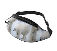 Fanny Pack for Women Men Polar Bear Hands-Free Waist Bag Purse Walking The Dog Wallet Bag