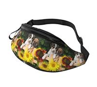 Fanny Pack for Women Men Puppies Looking Over The Garden Fence Cute Waist Bag Purse Exercising Wallet Bag