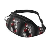 Fanny Pack for Women Men Queen of Spades Skull Head Roses Travel Waist Bag Purse Gym Wallet Bag