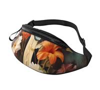 Fanny Pack for Women Men Sling Backpack Flower branches on the cross Crossbody Bag Belt Bags with Adjustable Strap