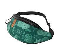 Fanny Pack for Women Men Sling Backpack Green Animals Crossbody Bag Belt Bags with Adjustable Strap