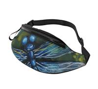 Fanny Pack for Women Men Sling Backpack Hand Painted Blue Dragonfly Crossbody Bag Belt Bags with Adjustable Strap