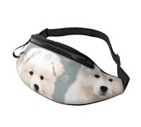 Fanny Pack for Women Men Sling Backpack Little White Dogs Pattern Crossbody Bag Belt Bags with Adjustable Strap