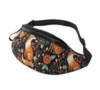 Fanny Pack for Women Men, Stylish Crossbody Bag with Adjustable Shoulder Strap - fox fall forest flower Belt Bag Waist Bag for Outdoors Travel Sports Running