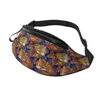 Fanny Pack for Women Men, Stylish Crossbody Bag with Adjustable Shoulder Strap - Tribal Fox Butterfly Belt Bag Waist Bag for Outdoors Travel Sports Running
