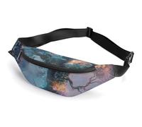 Fanny Pack for Women Men Trees And Glowing Plants Waist Pack Everywhere Belt Bag Sports Waist Bag with Adjustable Strap Fashion Hip Bum Bag for Traveling Running Workout, white, 14.2x5.9 Inches