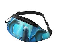 Fanny Pack for Women Men Two Dolphins Pattern Crossbody Waist Bag Purse Gym Phone Bag