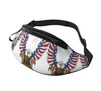 Fanny Pack for Women Men USA Flag Wing Eagle Zipper Waist Bag Purse Walking The Dog Wallet Bag