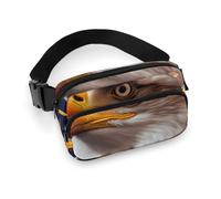 Fanny Pack for Women Men Waist Bag Crossbody Bags American Flag Fire Eagle Belt Bag for Travel Running Hiking, American Flag Fire Eagle, 20x13cm, Waist Bag
