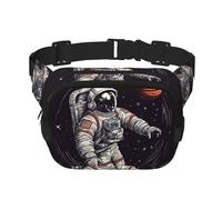 Fanny Pack For Women Men Waterproof Adjustable Belt Bags Waist Pack Fashion Crossbody Bags Astronaut Space Basketball Bum Bag For Running Workout Hiking Traveling, Black, One Size