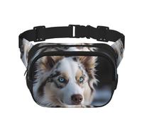Fanny Pack For Women Men Waterproof Adjustable Belt Bags Waist Pack Fashion Crossbody Bags Blue Eyed Dog Bum Bag For Running Workout Hiking Traveling, Black, One Size