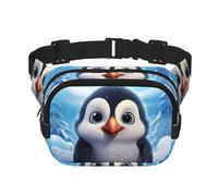 Fanny Pack For Women Men Waterproof Adjustable Belt Bags Waist Pack Fashion Crossbody Bags Cartoon Cute Penguin Bum Bag For Running Workout Hiking Traveling, Black, One Size