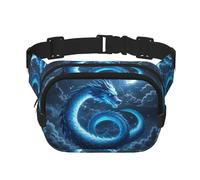 Fanny Pack For Women Men Waterproof Adjustable Belt Bags Waist Pack Fashion Crossbody Bags Chinese Dragon Bum Bag For Running Workout Hiking Traveling, Black, One Size