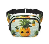 Fanny Pack For Women Men Waterproof Adjustable Belt Bags Waist Pack Fashion Crossbody Bags Cute Pineapple Bum Bag For Running Workout Hiking Traveling, Black, One Size