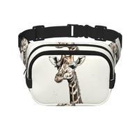 Fanny Pack For Women Men Waterproof Adjustable Belt Bags Waist Pack Fashion Crossbody Bags Graphic Of Giraffe Tall Neck Bum Bag For Running Workout Hiking Traveling, Black, One Size