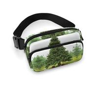Fanny Pack Garlad Pine Tree Printed Waist Cinching Bag Hip Bag Lightweight Belt Bag for Travel Sports Hiking Running, Garlad Pine Tree, 7.9 X 5.1 in