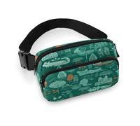 Fanny Pack Green Animals Printed Waist Cinching Bag Hip Bag Lightweight Belt Bag for Travel Sports Hiking Running, Green Animals, 7.9 X 5.1 in
