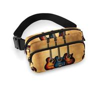 Fanny Pack Guitar Collection Printed Waist Cinching Bag Hip Bag Lightweight Belt Bag for Travel Sports Hiking Running, Guitar Collection, 7.9 X 5.1 in