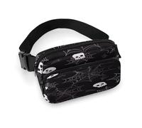 Fanny Pack Halloween Goth Printed Waist Cinching Bag Hip Bag Lightweight Belt Bag for Travel Sports Hiking Running, Halloween Goth, 7.9 X 5.1 in