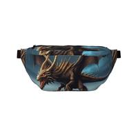 Fanny Pack Large Crossbody Sling Bag for Men Women Flying Dragon Chest Bag Adjustable Waist Bags for Travel